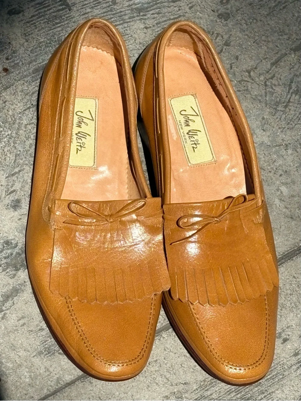 Men’s John Weitz Leather Loafer Sixe 11 Golden Tan